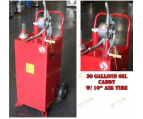 30 Gallon BIDIRECTIONAL GAS OIL DIESEL FLUID CADDY TRANSFER TANK w/ ROTARY PUMP